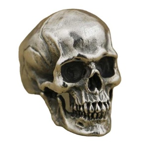 Nouvelle bague crâne rétro rock pour homme Ghost Rider, style moto, effet craquelé, collection 2026, best-seller - Product Image 1