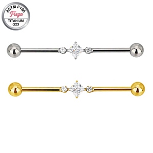 Bijoux de <span class=keywords><strong>piercing</strong></span> tendance : Boucle d'<span class=keywords><strong>oreille</strong></span> en titane ASTM-F136 G23 à filetage externe pour cartilage, barbell <span class=keywords><strong>industriel</strong></span> pour l'<span class=keywords><strong>oreille</strong></span> - Product Image 2