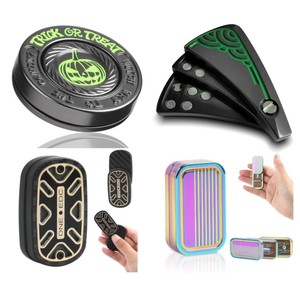 Tùy Chỉnh Sang Trọng Edc Thịt Lợn Đẩy Thẻ Ringfidget Đồ Chơi <span class=keywords><strong>Spinner</strong></span> hapitic Từ Đồng Xu Kim Loại Xổ Thanh Trượt - Product Image 2