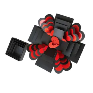 Wedding 12X12 Folding Heart Shaped Empty Jewelry Gift Boxes Valentine'S Day Photo Album Gift Box