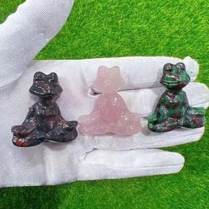 1.5inch Natural Healing Stones Carving Crafts Gemstones Gifts <b>Crystal</b> <b>Animals</b> Carvings <b>Crystal</b> Yoga Frogs - Product Image 1