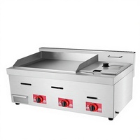 Poêle à frire à gaz à surface plane pour l'extérieur, plaque chauffante, friteuse, qualité professionnelle, acier inoxydable, grill au propane, usage commercial