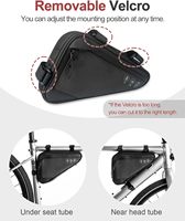 Échantillon Gratuit - Sacoche de Guidon de Vélo, Sac de Cadre Triangulaire Étanche pour Cyclisme, Support de Cadre, Accessoires, Taille 40, Modèle 0232