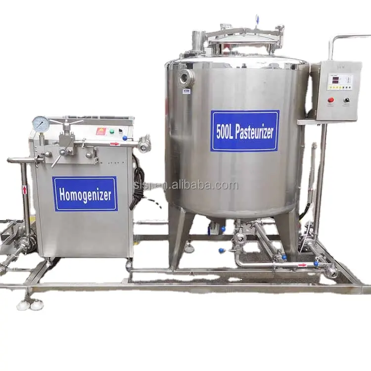 Pasteurizador de lotes totalmente automatizado, tanque de pasteurización de leche pequeño de acero inoxidable, equipo de pasteurización de leche en venta