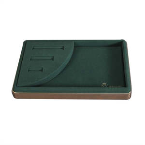 Plateau de présentation de bijoux en suède et métal pour bagues et bracelets, personnalisable pour chaînes de magasins, idéal pour le dropshipping - Product Image 3