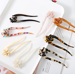 PDANY venta al por mayor 2,5mm de espesor Carey mármol pelo tenedor accesorios horquillas mujeres acetato en forma de U horquillas palos - Product Image 4