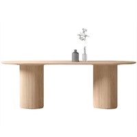 Table à manger rectangulaire de designer, style nordique, multifonctionnelle, imitation colonne romaine en bois de pin, personnalisable par le fabricant