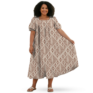 Vestido de verano más vendido Polinesia Micronesian Mumu Venta al por mayor Venta directa Polynesian <span class=keywords><strong>Elei</strong></span> Tribal Design Plus Size Dress - Product Image 6