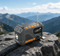 WB AM FM 14800MWH Tragbare Batterie-Notfallradio mit Solar- und Handkurbel für Zuhause, Wetter und SOS