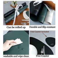 Set de table en cuir PU en forme de larme, résistant à l'eau, antidérapant, résistant à la chaleur, pliable, pour la maison, la cuisine, les fêtes, l'hôtel