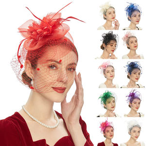 Sombreros de malla para mujer, tocado para fiesta de té, diadema, sombrero de flores de boda, sombrero tocado - Product Image 6