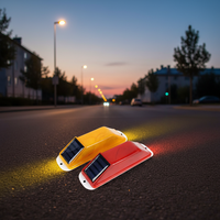 Luz de Advertencia Nocturna para Tráfico, Delimitador Solar, Luz de Obstáculos para Barandas, Roja/Amarilla, para Obras Viales