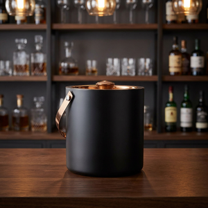 Stainless Steel Copper Double Wall Ice Bucket Barware Set with Tongs <b>Peg</b> Measure Ice Scoop and Cocktail Shaker - Product Image 3