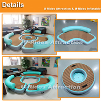 Bar Flottant Gonflable de 3m de Diamètre, Île Flottante en Vinyle pour Mer et Lac