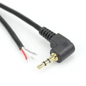 Custom AUX 2.5 mm Audio cable 90 degrees stereo male to open wire