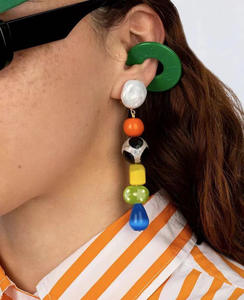 Moda <span class=keywords><strong>Multicolor</strong></span> piedra Natural perla con cuentas collar pulsera pendiente conjunto nueva perla Natural Arco Iris piedra preciosa declaración collar - Product Image 5