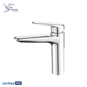<span class=keywords><strong>Robinet</strong></span> de lavabo chromé YF, mitigeur chaud/froid à poignée unique avec design moderne et élégant - Product Image 1