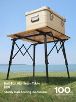 Glamping Outdoor Esstisch Klappbar Aluminiumlegierung Eiförmig Faltbar Tragbar Höhenverstellbar 4-Sitzer Camping Tisch Stuhl