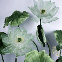 Vente chaude Soie Lotus Fleurs Artificielles Groupe Pour Fenêtre Affichage De Mariage Décoration Fond Décoration De La Maison Photographie Props