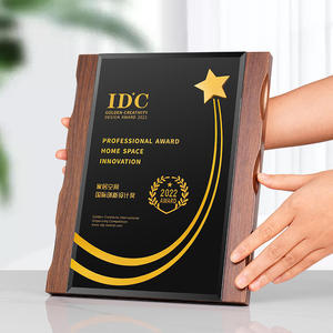 Wooden Plaque Laser Engraved Uv <b>Printing</b> Durable Authorized Medal Business Gift - Product Image 1