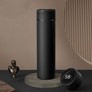 Bouteille d'eau intelligente personnalisée en acier inoxydable carrée avec affichage numérique de la température, design moderne, logo personnalisé pour les entreprises - Product Image 6