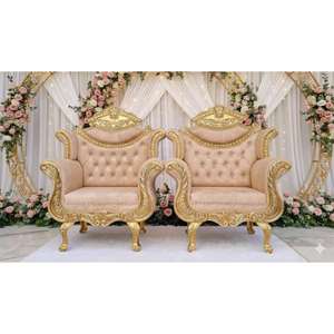 Sillón de Boda Real de Lujo, Trono de Metal de Lujo para Bodas Reales, Blanco y Dorado, por Rajhans Manufacturers - Product Image 1