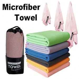 Toalla de Microfibra Ultraligera, Superabsorbente y de Secado Rápido, con Lazo para Colgar, para Playa, Gimnasio, Piscina, Yoga, Camping y Senderismo - Product Image 1