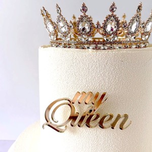 My <span class=keywords><strong>Queen</strong></span> Birthday <span class=keywords><strong>Queen</strong></span> Acrylique Miroir Or Argent Décoration de Gâteau pour Maman Fête des Mères Décoration de Gâteau d'Anniversaire - Product Image 1