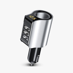 Soporte para cargador de coche, adaptador 3 en 1 de 12V con puertos USB, carga rápida, pantalla Digital, monitorización de voltaje, luz indicadora LED - Product Image 5