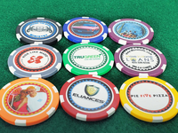 Vente en gros de jetons de poker avec logo personnalisé, jeu de jetons de poker en argile ABS en céramique 100 500 pour jeu promotionnel