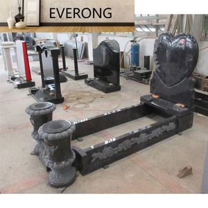 Monument funéraire en granit noir de style européen pour sépulture simple et double au <span class=keywords><strong>cimetière</strong></span> - Pierre tombale en granit noir pour <span class=keywords><strong>cimetière</strong></span> - Product Image 2