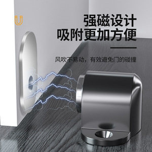 Tope de puerta de suelo Leves, aleación de zinc, acabado negro cepillado, bloqueador automático de puerta de baño ZH-840 - Product Image 4