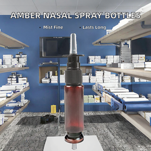 Botellas de Spray Nasal de Plástico PET Ámbar Vacías de 1oz 20ml 30ml con Pulverizador Negro 18/410 para Medicamentos Líquidos Finos - Product Image 2