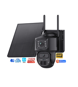 Bewegingsdetectie Ip65 6mp Hd Dual Len Draadloze Wifi Zonne-Energie <span class=keywords><strong>Camera</strong></span> Aov Pir 24/7 Full-Time Opname Ptz Ai Netwerk Beveiligingscamera - Product Image 1