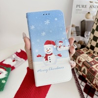 Avec lanière Portefeuille de Noël Flip Leather Mobile Phone Case pour Iphone 17 Pro Max 17 Air 16 Plus