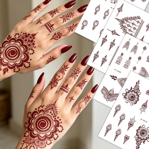 Pegatina de Henna para Tatuajes, Película PET de Transferencia, Talla Única, Diseño Temporal Indio Mehndi para Manos, Bodas, Personalizable - Product Image 2