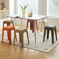 Tabouret carré empilable en plastique épais rembourré, fabrication chinoise, robuste, banc haut moderne pour salon