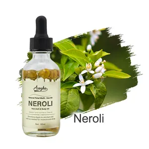 Botol kaca sampel kualitas tinggi kustom grosir perawatan kulit minyak esensial kelopak bunga Neroli kering murni tidur