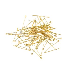Eye Pin 18K PVD Gold Plated Stainless Steel 9 Shape Head Pin 20mm 25mm 30mm 40mm 50mm DIY Jewelry Findings - Product Image 2
