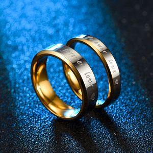 Wholesale Valentine's Day Hot Titanium Steel <b>Ring</b> Forever Love <b>Couple</b> Gold <b>Ring</b> - Product Image 2