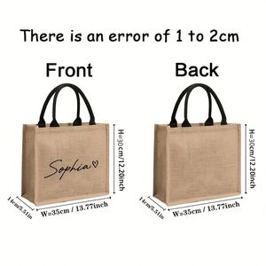 Sac de plage en lin personnalisé avec motif uni, cadeau portable pour femmes et couples, pour le rangement des articles de toilette en voyage - Product Image 4