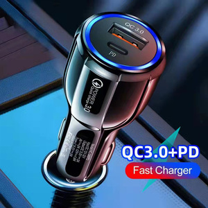 أفضل بائع جديد PD نوع <span class=keywords><strong>C</strong></span> المحمولة شحن سريع محطة الشحن محول لفون شاحن مزدوج منفذ USB شاحن سيارة - Product Image 6