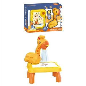 Papan gambar kartun rusa 3 in 1, mainan meja belajar melukis grafiti plastik proyeksi rusa - Product Image 3