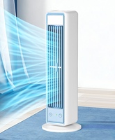Ventilador de Torre de Venta Directa de Fábrica para Dormitorio, Ventilador de Pie Inteligente de 25 pies/s con Oscilación de 90°, Sin Aspas, con Control Remoto, Alimentación USB y Luz