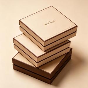 Custom Eco-Friendly Recyclable Rigid Jewelry <b>Box</b> Square Ivory Board Hot Stamping Logo Rings Earrings <b>Necklace</b> Bracelets High-End - Product Image 4
