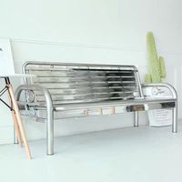 Conjunto de Muebles de Jardín Modulares de Metal para Interiores y Exteriores, Sofá Cama de Acero Inoxidable, Sofá y Sillón para Hotel, Patio, Sala de Estar