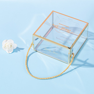Bán buôn PVC vàng và Sliver quà tặng gói hộp trong suốt vuông Đảng ủng hộ PVC Tay Hộp Quà Tặng - Product Image 5
