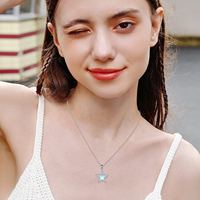 YFN Fine Jewelry S925 Sterling Silver 3A Zircon Moonstone Star Pendentif Collier