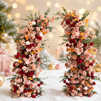 Arche de fleurs artificielles en soie de haute qualité, moderne et romantique, pour décoration de toile de fond de mariage, fournitures florales en gros