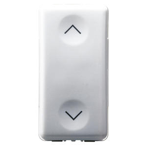 Interrupteur à bouton-poussoir Gewiss 250V AC 10A 2NO, interverrouillage haut/bas, plastique blanc, bornes à vis - Product Image 1